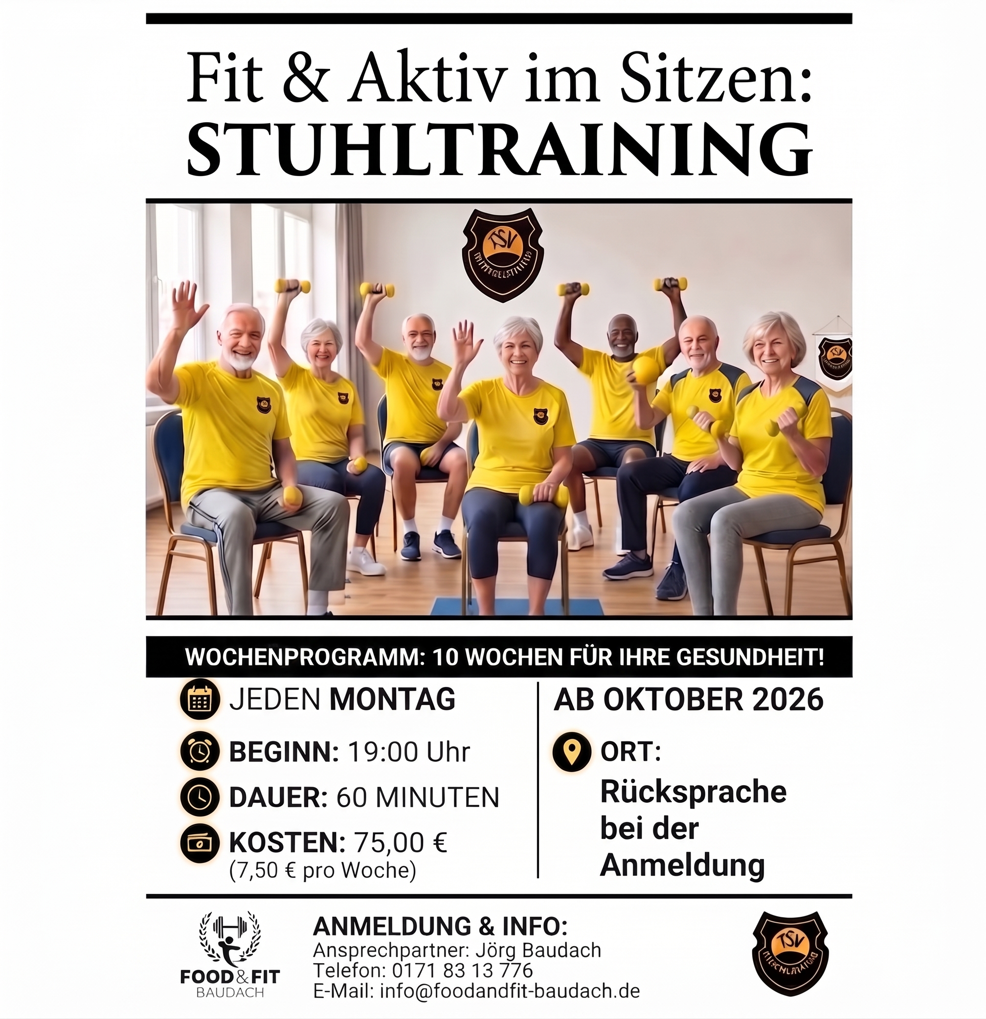 Das Training für Senioren für die Erhaltung der Beweglichkeit